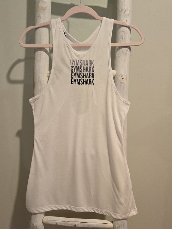 Gymshark Tops - Gymshark Pale Pink Cross-Back Gym Tank with Stacked Logo Medium NWT